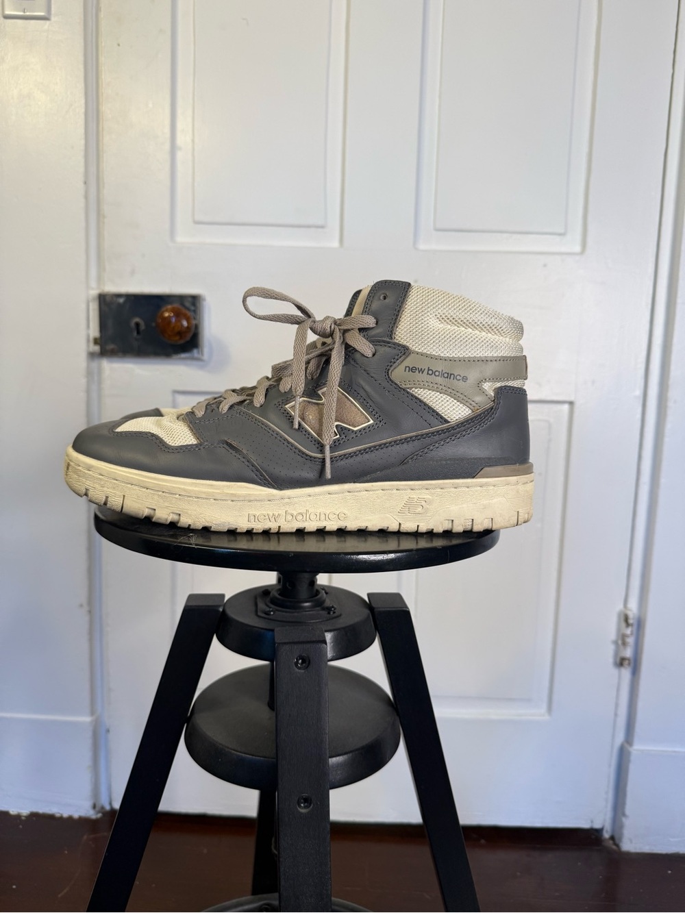 New Balance X Aime Leon Dore 650 men’s High-Top Sneaker in Gray and Cream